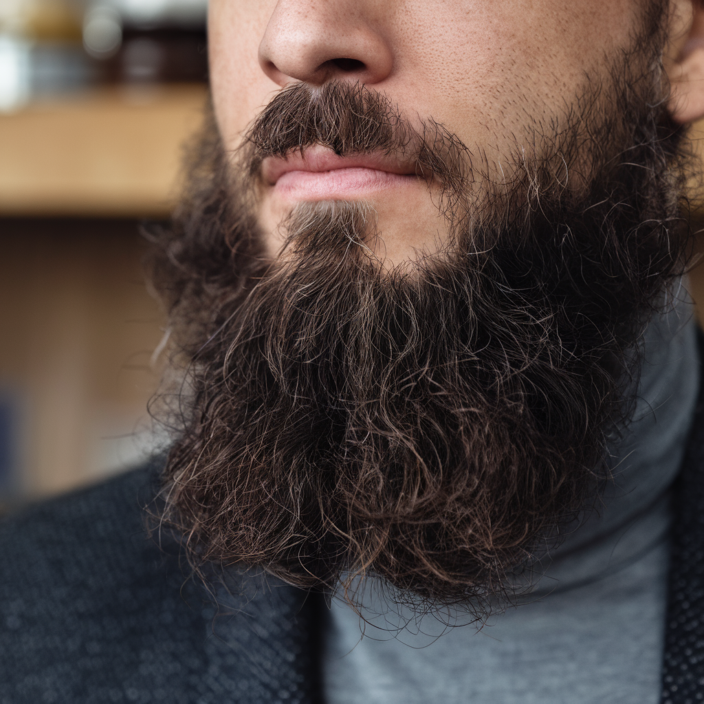 barbe épaisse bien fournie